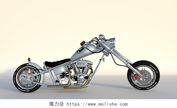米白色背景上的摩托车摩托车模型